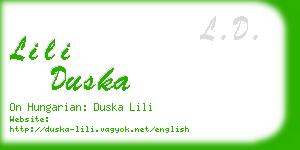 lili duska business card